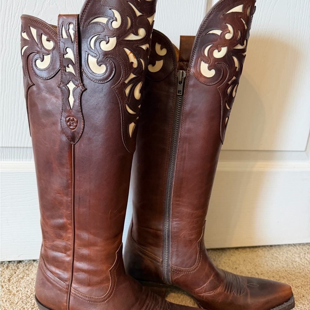 Ariat Tan Leather Cowboy Boots